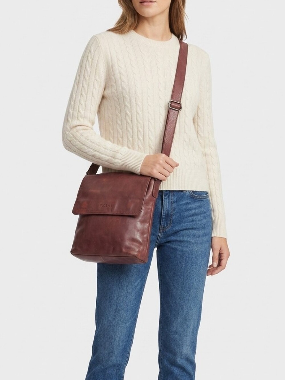 RUDSAK Classic Crossbody Pink Distressed Leather Bag